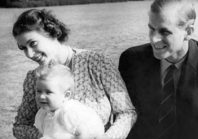 Princess Elizabeth and the Duke of Edinburgh with Prince Charles as a baby | © PA Images / Alamy Stock Photo